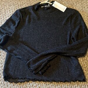 Black Ribbed Women's Sweater